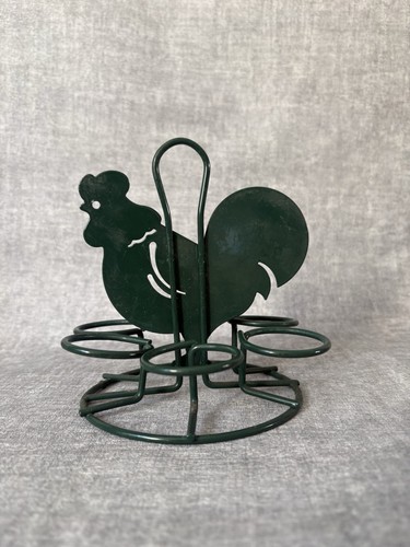 Vintage green metal rooster - vintage,