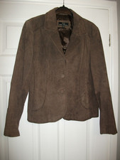 WALLACE SACKS LADIES BROWN SUEDE LEATHER JACKET SIZE 12