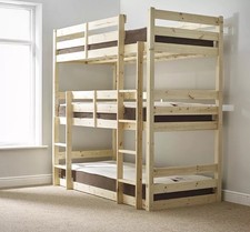 Triad 3ft Single 3 Tier HEAVY DUTY Solid Pine Triple Sleeper Bunk Bed