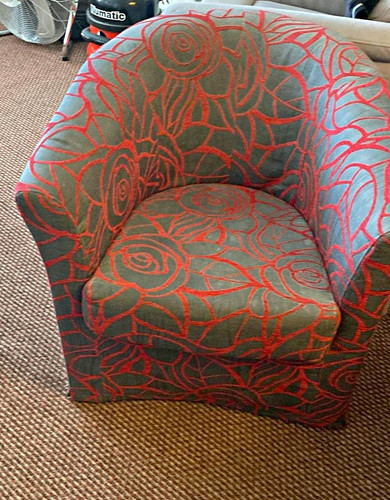 Upholstered floral tub accent - floral,