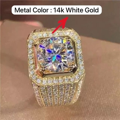 14k white gold 4tcw - round, lab
