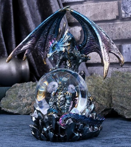 Blue mother and baby dragon - blue,