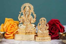 Ganesh statue murti - car, golden