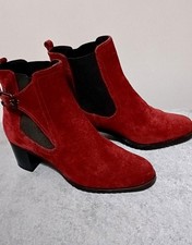 Markon Suede Block Heel  Chelsea Boots UK 4:  Wine  