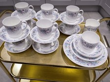 Wedgwood Angela Pattern Bone China Cups and Saucers Set of 10