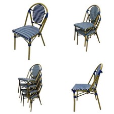 Blue Rattan Bistro Chairs