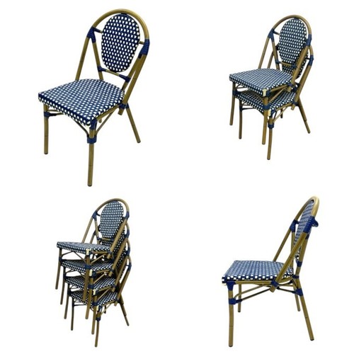 Blue rattan bistro - bistro, chairs