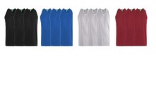 D555 Pure Cotton Long Length 3 Pack Muscle Vests Size Medium to XXL