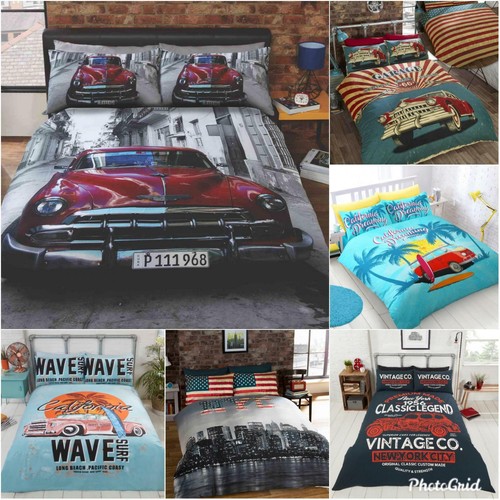 Retro garage american duvet - garage,