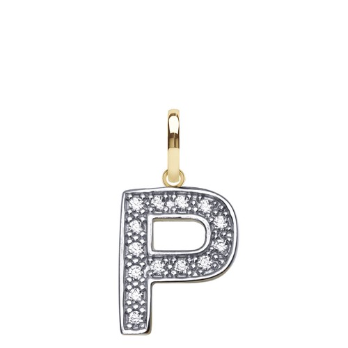 Gold initial pendant - pendant, chain