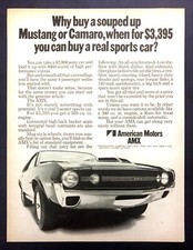 1970 AMC AMX 2-Seater Coupe photo "Buy a Real Sports Car" vintage promo print ad