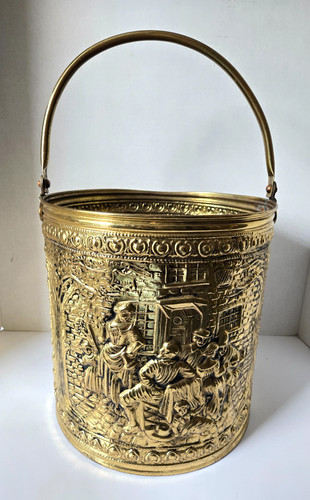 Vintage brass coal bucket - vintage,