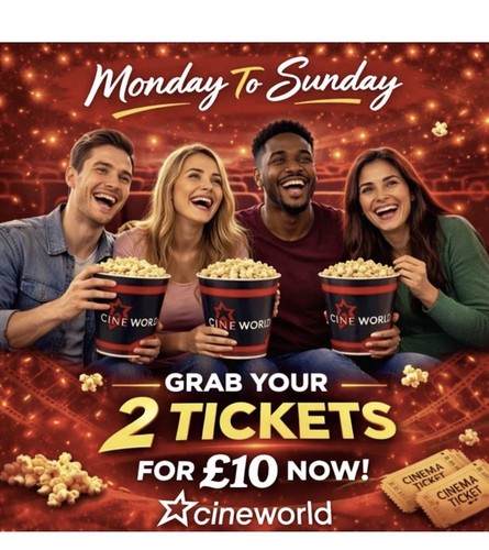 Cineworld cinema tickets - 2x,