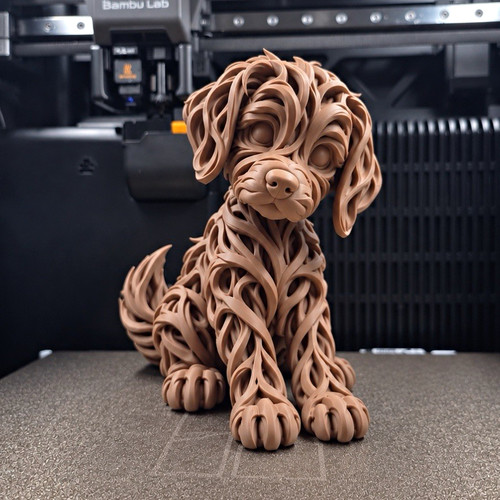 Brown dog figurine - brown, figurine,