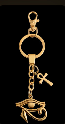 Gold tone eye horus ankh - gold,