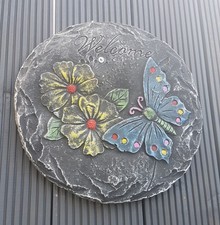 Latex & Fiberglass Mould of a Welcome butterfly stepping stone
