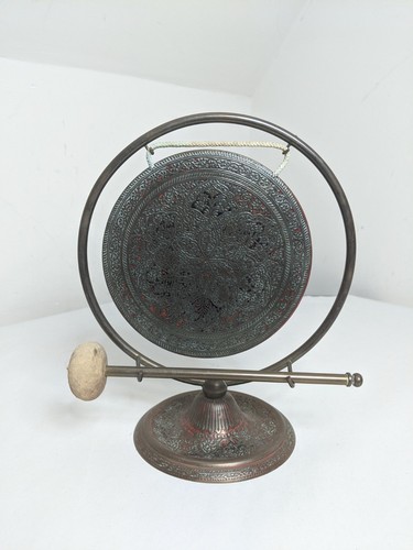 Vintage brass metal gong - brass,