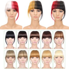 Real Thick Remy Human Hair Bangs Extensions Clip in Fringe Front Hairpiece  *