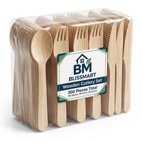 300 wooden cutlery - 300,