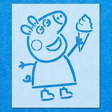 Peppa Pig Ice Cream Stencil: Mylar Airbrush Wall Art Painting Crafts , DIY