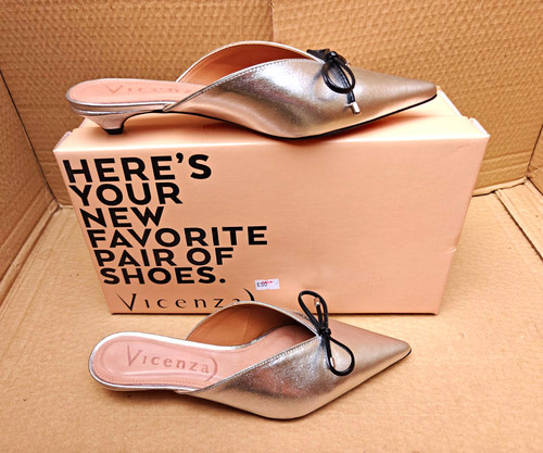 Vicenza maeve bow mule silver - vicenza,