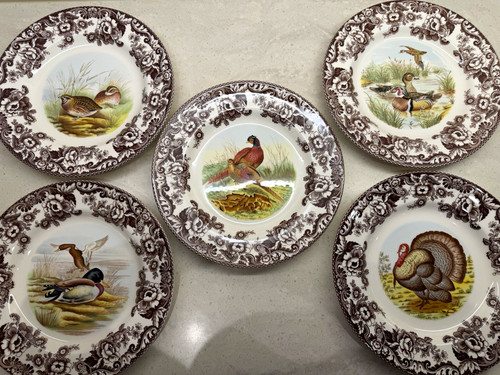 Spode woodland dinner plates - dinner,