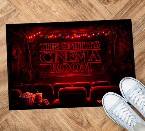 Personalised cinema room door - cinema,