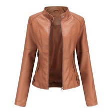 Women Biker Jacket Slim Ladies