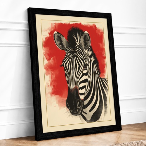 Zebra head study modern framed - head,