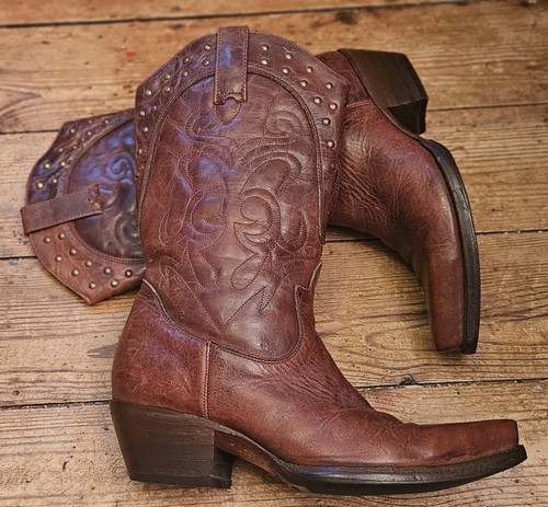 Vintage brown leather cowboy - vintage,