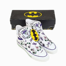 Vintage 1989 Kids Converse Batman The Joker Canvas Shoes - Size UK 1.5 - New