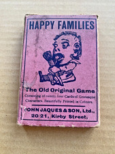 Happy Families by John Jaques  ANTIQUE boxed game COMPLETE + INSTRUCTIONS 1910