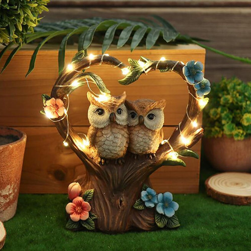 Solar owl garden ornaments - solar,