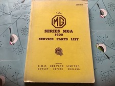 MGA 1600 Service Parts List