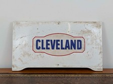 Original 1950s Cleveland petrol enamel sign – vintage UK garage advert