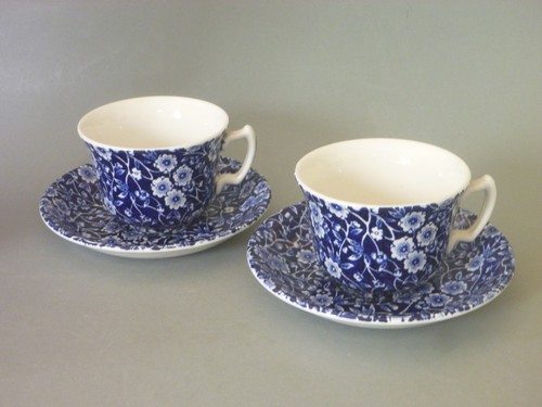 Burleigh blue calico tea - calico, cup