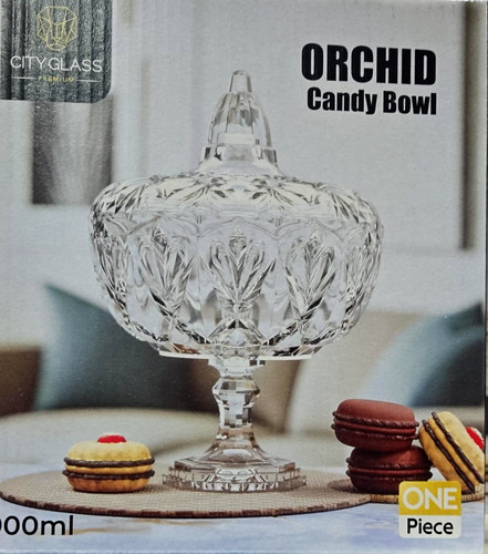 Glass candy bowl crystal - bowl, cut