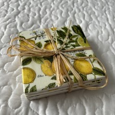 Lemon Ceramic Tile Coasters