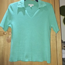 M&S Ladies Cotton Green Top
