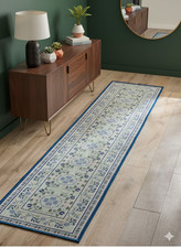 Blue Washable Bridget Floral Runner by Next