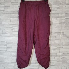 Mens VINTAGE DONNAY SHELL SUIT Bottoms Dark Red Medium Waist 34-36 Leg 32 Retro 