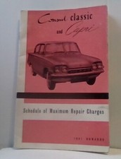 Consul Classic And Capri Schedule Of Repair Charges 1961. Well Maintained Item