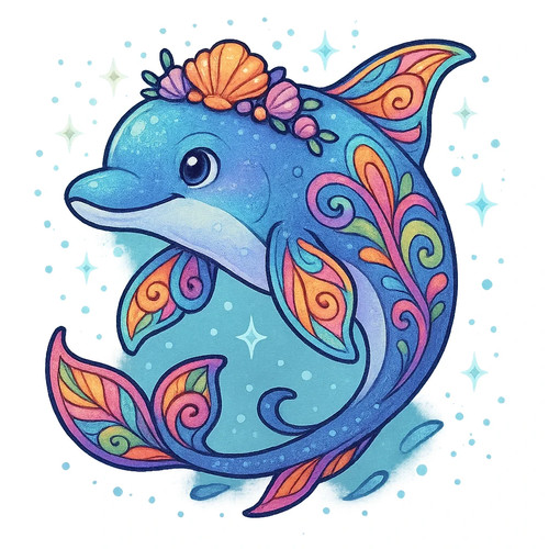Funny dolphin cartoon car - funny,
