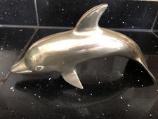 vintage brass dolphin ornament 8.5 Inches Long & 4 Inches Tall