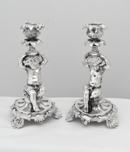 Antique pair silver plated - antique,