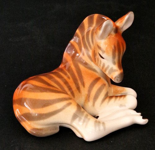 Lomonosov zebra foal figurine - lomonosov,