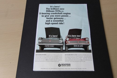 Original mag advert hillman - advert:,