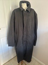 bugatti Mens Black Long Wool Blended Trench Coat Jacket Size 46R  2XL/3XL