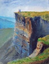 Isle of Skye Oil painting, Scotland Highlands art 7x9.5 Handmade Original