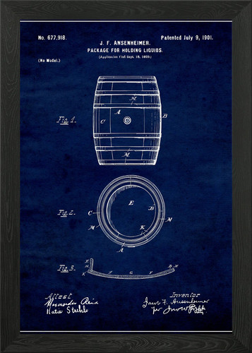 Whiskey barrel 1901 framed - whiskey,